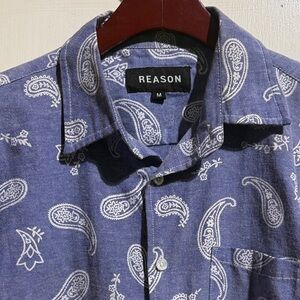 Reason Navy Paisley Casual Shirt